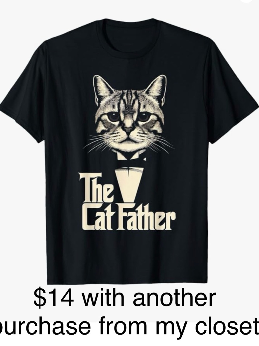 Gildan Black 'The Cat Father' Graphic T-Shirt